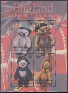 GRENADA GRENADINES Sc #2421a-d MNH S/S pf 4 DIFF - 100th ANN of the TEDDY BEAR