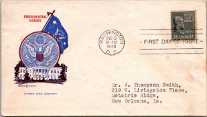 FDC 1938 SC #828 Pavois Cachet - Washington DC - Single - J727