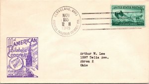 11th AMERICAN PHILATELIC CONGRESS CACHET EVENT COVER AT CLEVELAND OH 1945