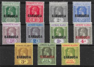 BARBUDA SG1/11 1922 OVERPRINTS ON LEEWARD MTD MINT (r)