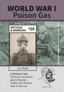 Antigua and Barbuda - 2015 WWI Poison Gas Collector's Stamp Souvenir Sheet - MNH