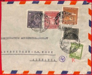 aa2604 - CHILE - POSTAL HISTORY - CENSORED Airmail COVER to GERMANY 1941   LATI