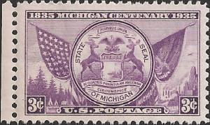 # 775 MINT NEVER HINGED MICHIGAN CENTENARY