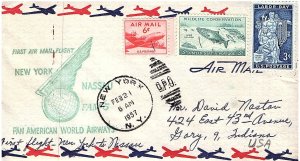 USA 1957 Enrique Pan American First Flight - New York to Nassau