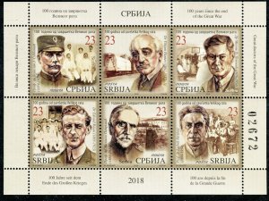 1337 SERBIA 2018 - Great Doctors of the Great War - WWI - MNH Booklet