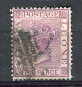 SIERRA LEONE; 1870s early classic QV Crown CC issue used 2d. value