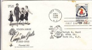 1960, 50th Anniv. Camp Fire Girls, Artcraft, FDC (D12522)