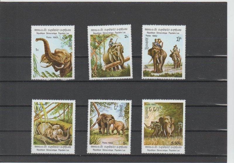 Laos  Scott#  355-360  MNH  (1982 Indian Elephants)