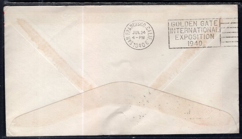 New Zealand Aukland to San Francisco,CA 1940 First Flight Cover