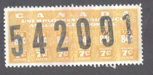 Canada VAN DAM FU32 UNEMPLOYMENT INSURANCE STAMP VF USED BS24233-4 