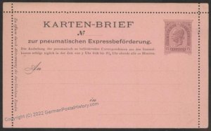 Austria Rohrpost RK5 Pneumatic Mail Postal Stationery Cardletter UNUSED 107864