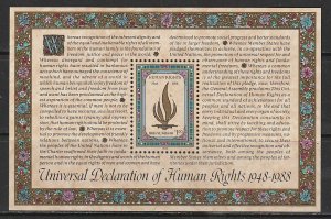1988 UN-NY - Sc 545- - MNH VF - Mini Sheet-Universal Declaration of Human Rights