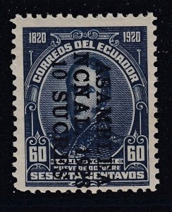 Ecuador 1928 10s on 60c Dark Blue Asamblea Ncnal VLM Mint. Scott 291