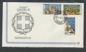 Greece  #1205-07  (1977 Europa set) on  unaddressed Fleetwood FDC