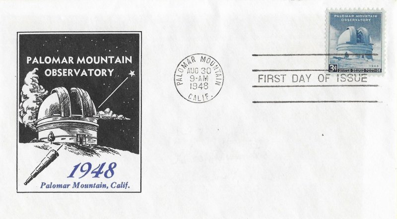 1948 FDC, #966, 3c Palomar Mountain Observatory, Fidelity