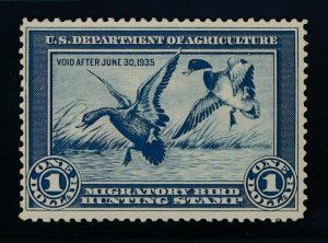 U.S.RW1 MINT NH F-VF $1 BLUE