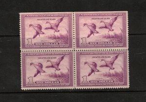 USA #RW5 Very Fine Never Hinged Scarce Block From The Top Of The Sheet