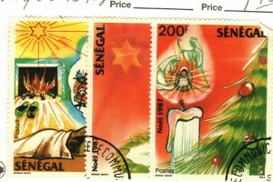 Senegal #757-8, 760 used Christmas  1987