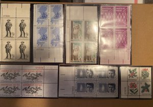 US Stamps- SC# 1242 - 1250 - 1964 Commemorative Plate Blocks - MNH - SCV = $15