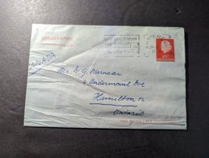 1970 Netherlands Airmail Crash Cover Amsterdam to Hamilton Ontario Canada