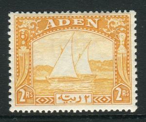 ADEN-1937 2r Yellow.  A mounted mint example Sg 10