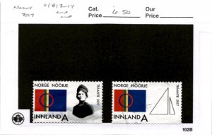 Norway, Postage Stamp, #1813-1814 Used, 2017 Sami Flag (AC)