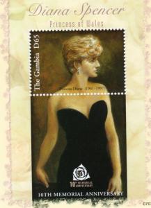 Gambia 2007 Sc#3066 Princess Diana 10th.Anniv.Souvenir Sheet  MNH VF