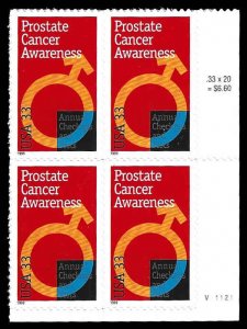 PCBstamps   US #3315 PB $1.32(4x33c)Prostate Cancer, (V11121), MNH, (4)