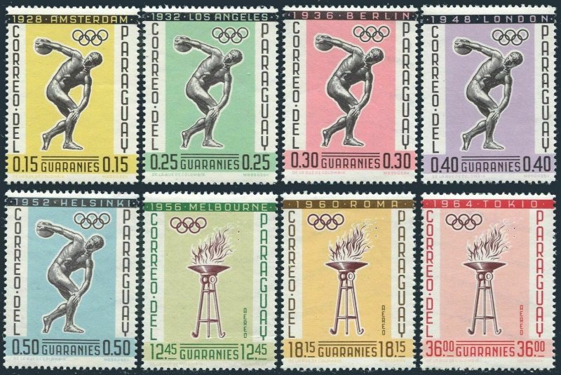 Paraguay 707-714,MNH.Michel 1111-1118. Olympic Games History.1962.