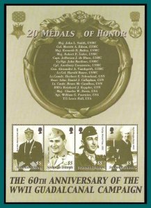 Solomon Islands 2002 Guadalcanal Medal Recipients, MS MNH #952,SGMS1022