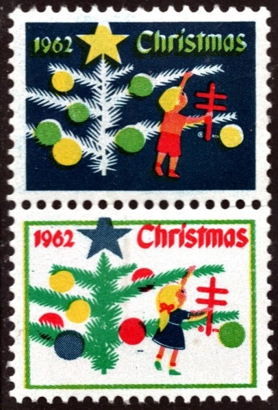 WX214* Christmas Seal Pair (1962) MNH