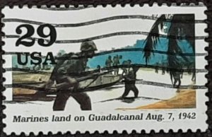 US Scott # 2697i; used 29c Guadalcanal from 1992; VF centering; off paper