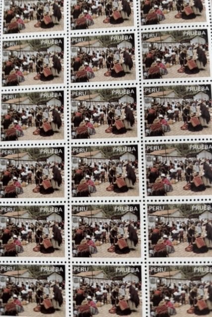 Peru complete sheet of 100 proofs MNH small cut in bottom corner margin