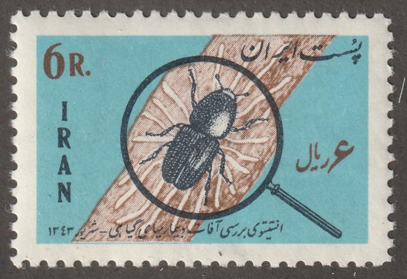 Persia stamp, Scott# 1298, mint never hinged, beetle under magnifying glass#V-18