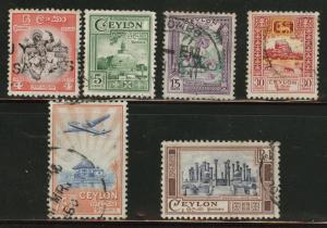 CEYLON Scott  307-312 used stamp set 1950
