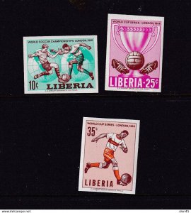 Liberia World Cup Soccer Championship Wembley Imperf Pair MNH 15989