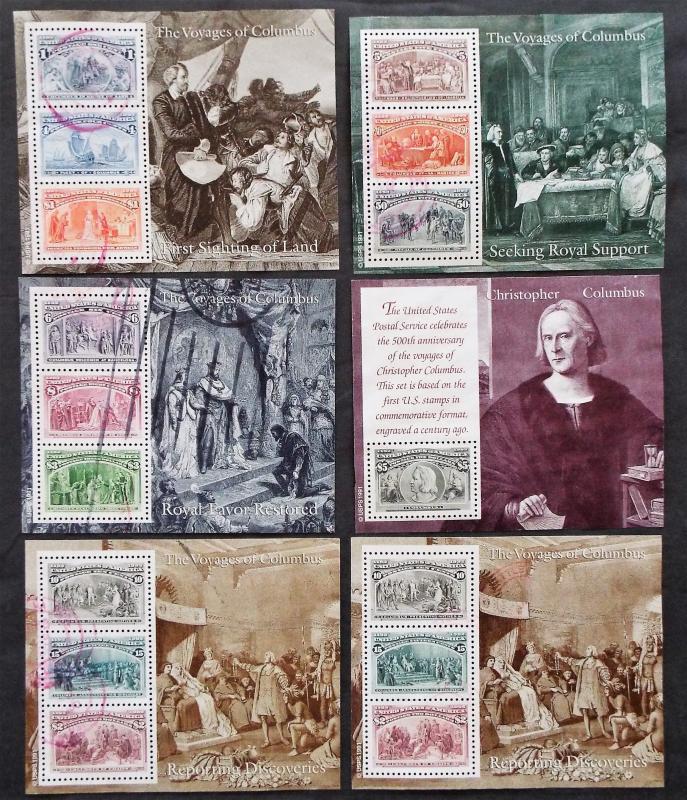 US Voyages of Columbus 1991 Souvenir Sheets