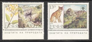 Yugoslavia Scott 1553-54 MNHOG - 1981 Nature Protection Issue - SCV $1.00