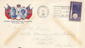 ROYAL TRAIN R.P.O. - Unknown Canadian cachet 6-9-1939