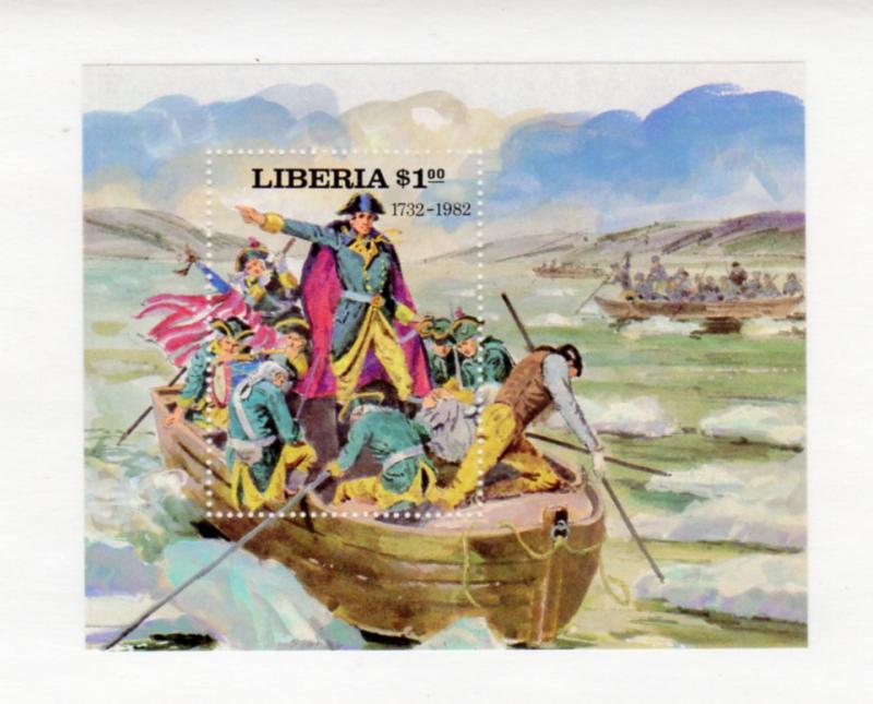 LIBERIA 911 MNH VF Washington crossing the Delaware S/S