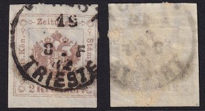 Austria - 1877 - Scott #PR6 - used - Coat of Arms - TRIESTE pmk - watermarked