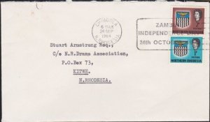 NORTHERN RHODESIA 1964 cover - Chingola Zambia Independence slogan.........B3538