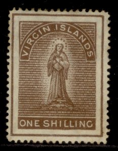 BRITISH VIRGIN ISLANDS QV SG41, 1s brown to deep brown, UNUSED. Cat £45.