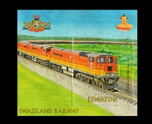 2018 ESWATINI SOUVENIR SHEET BLOCK - RAILWAY RAILWAYS TRAIN TRAINS - RARE MNH-