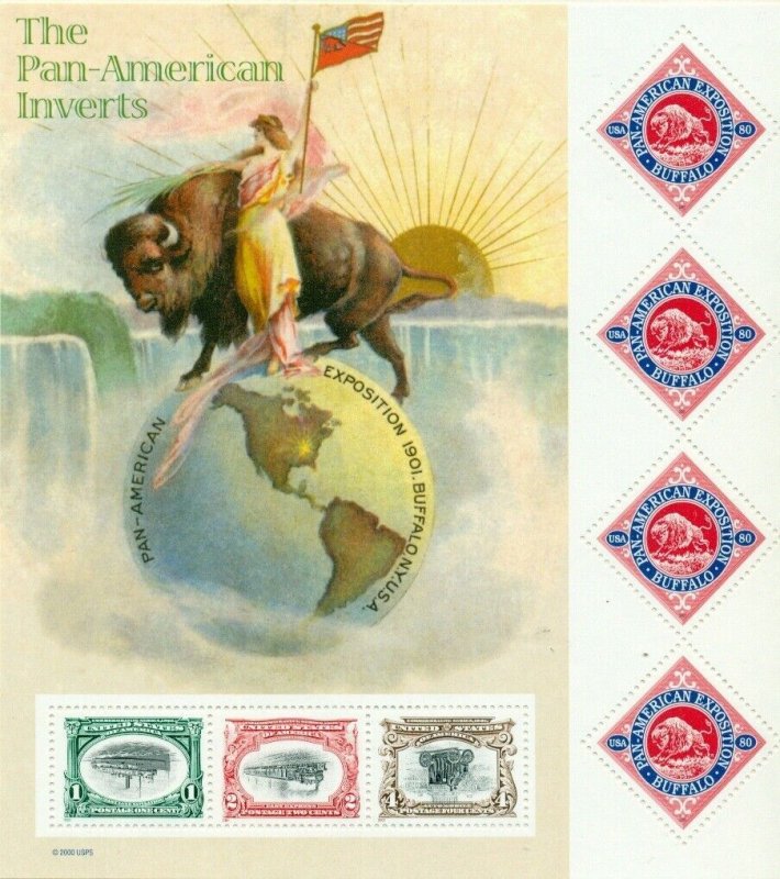 US: 2001 PAN-AMERICAN INVERTS; Sheet of 7 - Sc 3505 