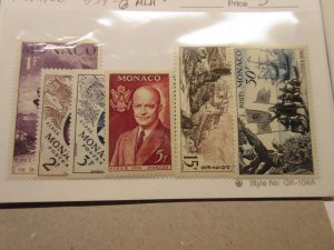 MONACO Scott 354-356 MINT LIGHTLY HINGED, 357-359 MINT NEVER HINGED Cat $5