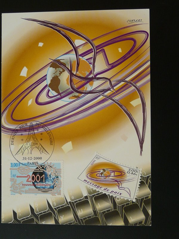 year 2001 last day of the millenary maximum card France 2000