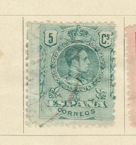 A5P58F276 Spain 1909-22 with blue control number on back 5c used-