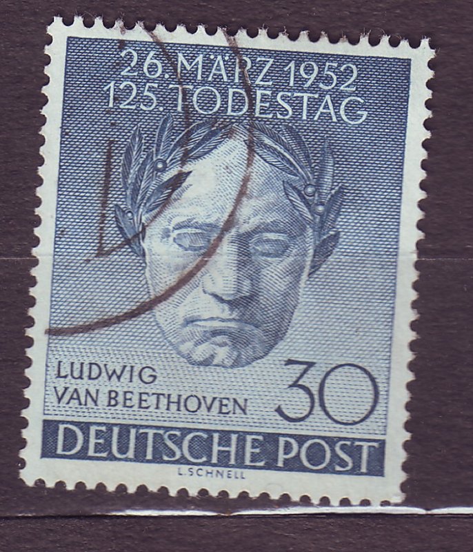 J23176 JLstamps 1952 berlin germany set of 1 used #9n80 music beethoven