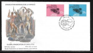 United Nations NY 294-295 Smallpox WFUNA Cachet FDC First Day Cover
